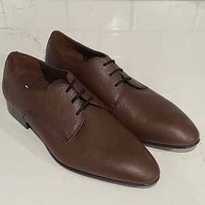 BP Derby Mens Size 10.5 Brown Textured Leather Plain Toe Dress  Shoes New